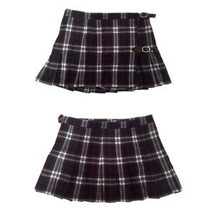Brandy Melville Plaid Mini Skirt with Buckle Detail
